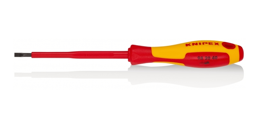 Knipex 98 20 40 Slotted Screwdriver 4.0mm 202mm VDE 1000V — Gabby Electric