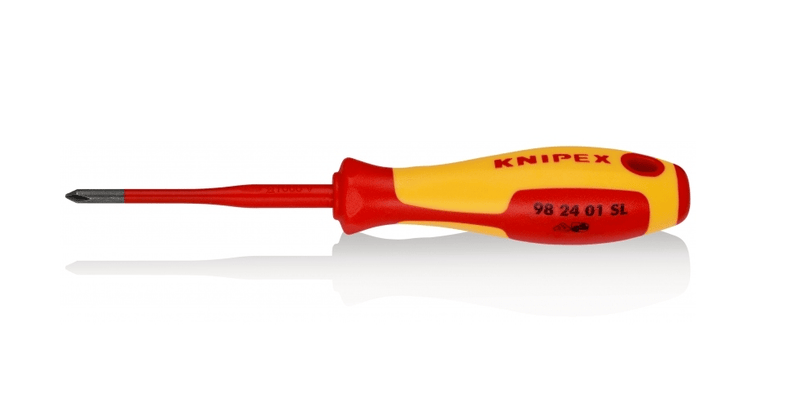 98 24 01 SL Knipex Screwdriver For Cross Recessed Screws Phillips® Length: 187mm - Gabby Electric