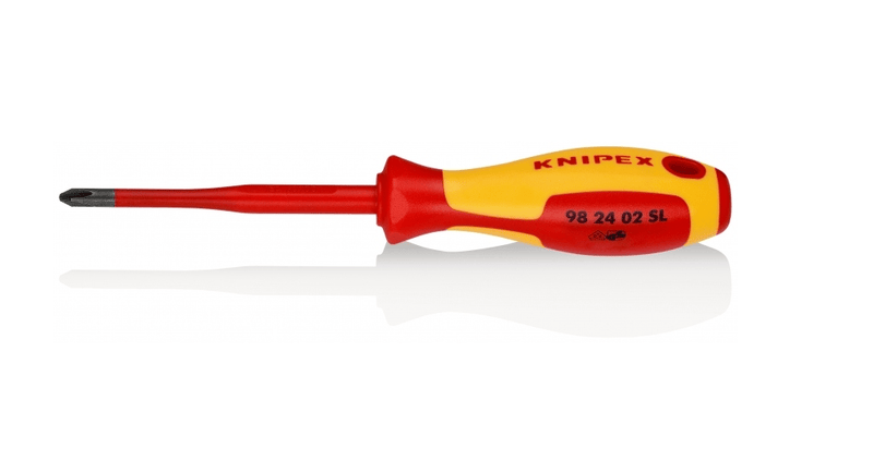 98 24 02 SL Knipex Screwdriver (Slim) For Cross - Recessed Screws Phillips® Length: 212mm - Gabby Electric