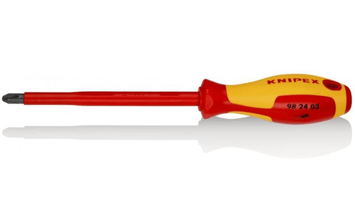 98 24 03 Knipex Screwdriver For Cross Recessed Screws Phillips® Length: 270mm - Gabby Electric