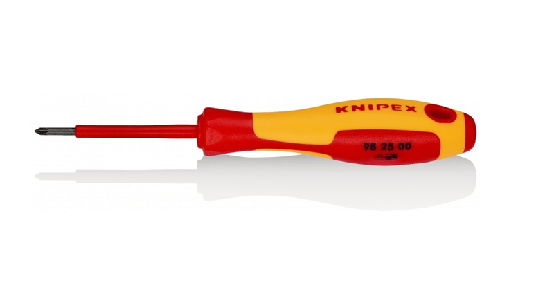 98 25 00 Knipex Screwdriver For Cross Recessed Screws Pozidriv® Length: 162mm - Gabby Electric