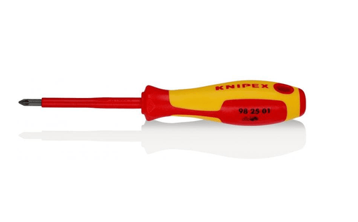98 25 01 Knipex Screwdriver For Cross Recessed Screws Pozidriv® Length: 187mm - Gabby Electric