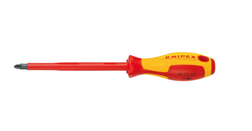 98 25 02 Knipex Screwdriver For Cross Recessed Screws Pozidriv® Length: 212mm - Gabby Electric