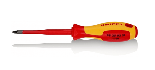 98 25 02 SL Knipex Screwdriver (Slim) For Cross - Recessed Screws Pozidriv® Length: 212mm - Gabby Electric