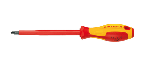 98 25 03 Knipex Screwdriver (Slim) Plus/Minus Pozidriv® Length: 270mm - Gabby Electric