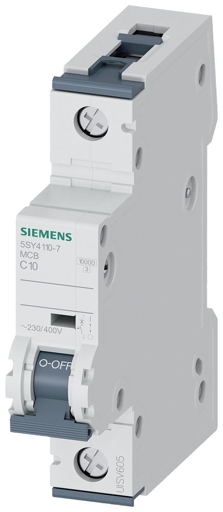 Siemens 5SY4110-7 1-Pole Miniature Circuit Breaker 10 A Type C