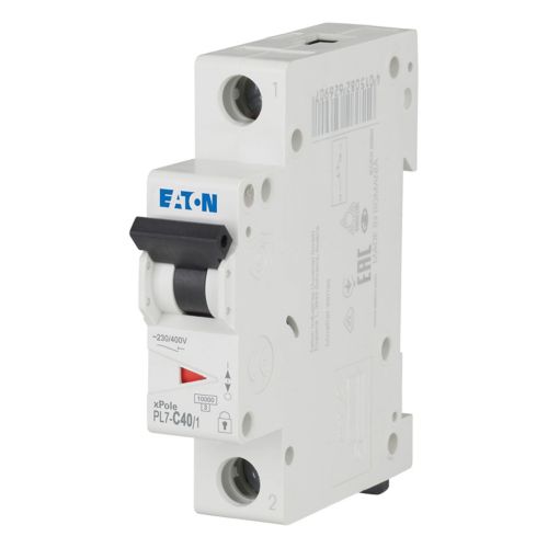 Eaton 262708 PL7-C40/1 Miniature Circuit Breaker (MCB) 1P C40A 10kA
