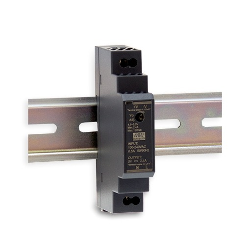 Meanwell HDR-15-5 Ultra Slim DIN Rail Power Supply 5V 2.4A 12W
