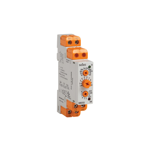 Selec 600XU-A-1-CU Multifunction Timer Relay 13 Functions 1 C/O DIN Rail