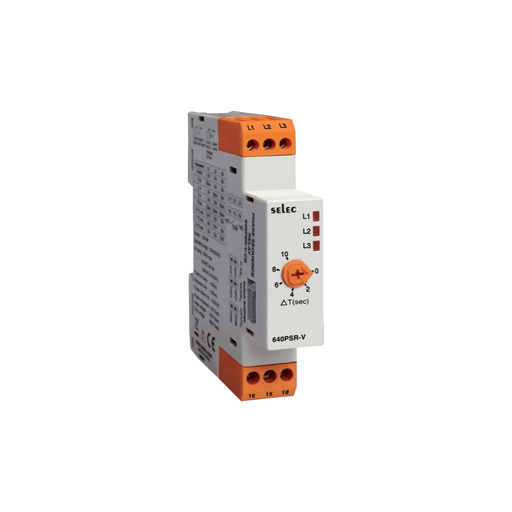 Selec 640PSR-V-CE Phase Sequence Relay 3P 154-520V AC Over/Under Voltage
