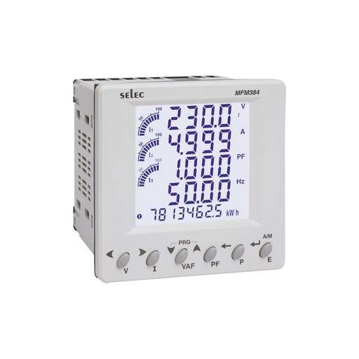 Selec MFM384-C-CU Multifunction Meter 96x96mm RS485 Modbus 85-270V AC