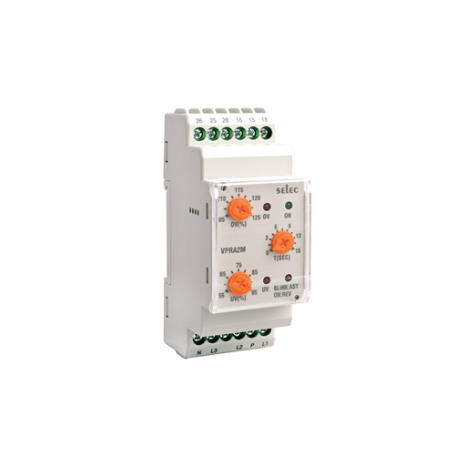Selec VPRA2M-CE Voltage Protection Relay 1P/3P 127-288V AC 2 C/O