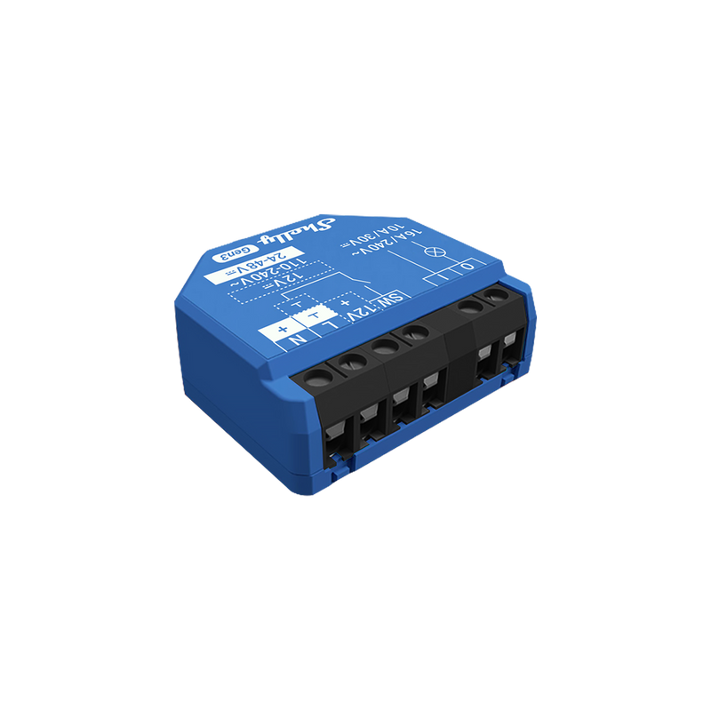 Shelly 1 Gen3 WiFi Smart Relay Switch 16A Potential-Free Contact
