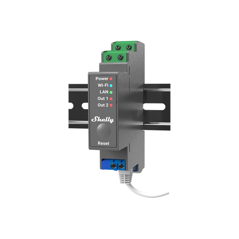 Shelly Pro 2 WiFi LAN DIN Rail Smart 2-Channel Relay 16A Dry Contact