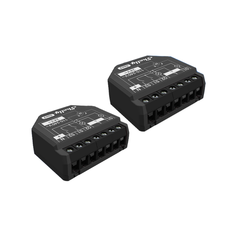 Shelly 2PM Gen3 WiFi Smart 2-Channel Relay 16A Metering Roller