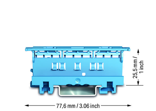 Wago 221-500/000-006 Mounting carrier 221 series (24 - 12 AWG) for DIN-35 rail/panel mount blue - Pack of 10