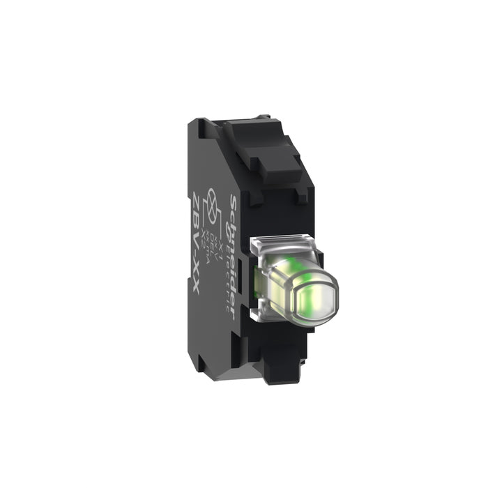 ZBVB1 Light block, Harmony XB4 XB5, white, for head 22mm, universal LED, screw clamp terminals, 24V AC DC