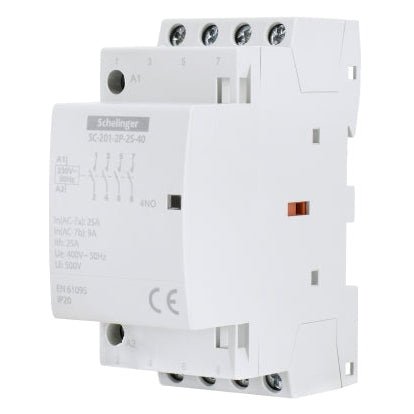 A62 - SC - 201 - 2P - 25 - 40 Schelinger Modular ContACtor Sc201 2P 25A Typ40 (4NO + 0NC) - Gabby Electric