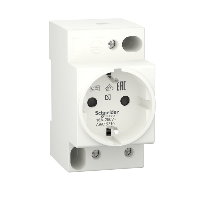 A9A15310 DIN socket, Acti9 iPC, 2P+E, 16A, 250VAC - Gabby Electric