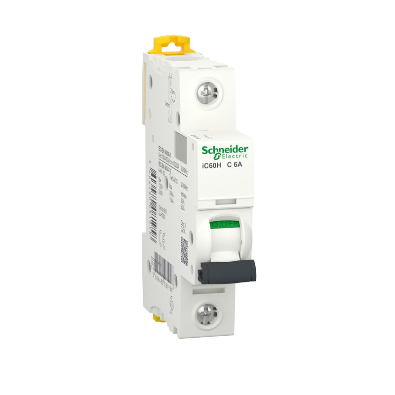 A9F84106 Schneider Electric Miniature Circuit Breaker (MCB), Acti9 iC60H 1P C6A 10kA - Gabby Electric