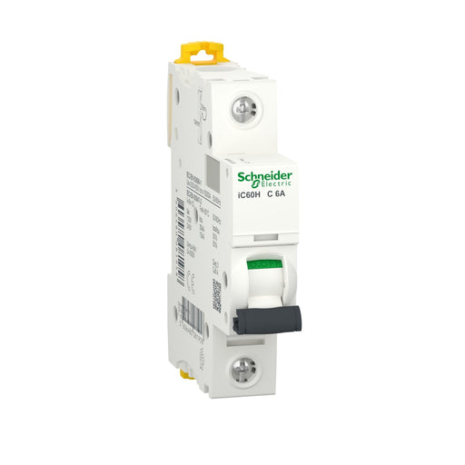A9F84106 Schneider Electric Miniature Circuit Breaker (MCB), Acti9 iC60H 1P C6A 10kA - Gabby Electric