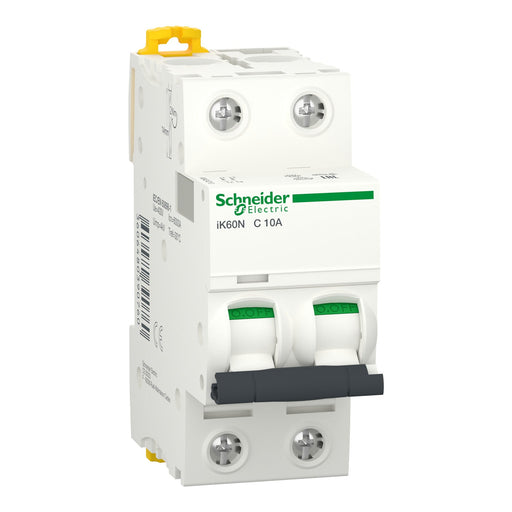 A9K24210 Schneider Electric Miniature Circuit Breaker (MCB), Acti9 iK60N 2P C10A 6kA - Gabby Electric