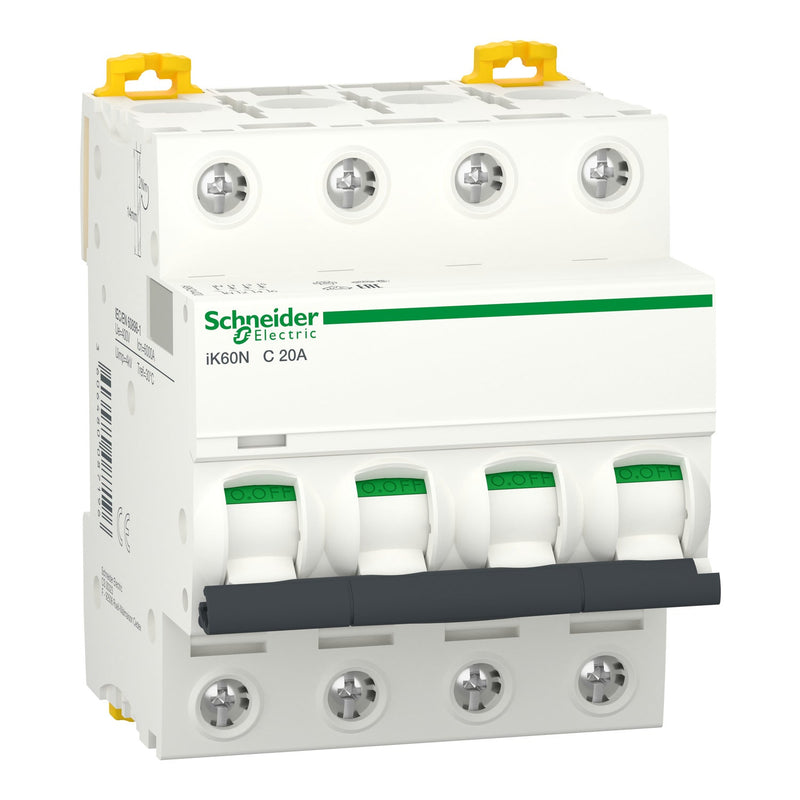 A9K24420 Schneider Electric Miniature Circuit Breaker (MCB), Acti9 iK60N 4P C20A 6kA