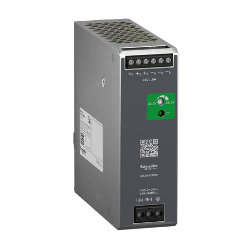 ABLS1A24050 Schneider Electric Regulated Switch Power Supply, ABL8 Modicon 24VDC 120W 5A - Gabby Electric