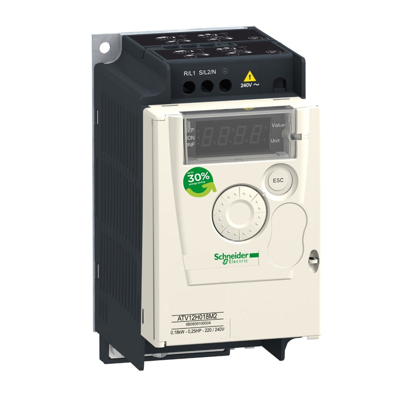 ATV12H037M2 variable speed drive ATV12 - 0.37kW - 0.55hp - 200..240V - 1ph - with heat sink - Gabby Electric