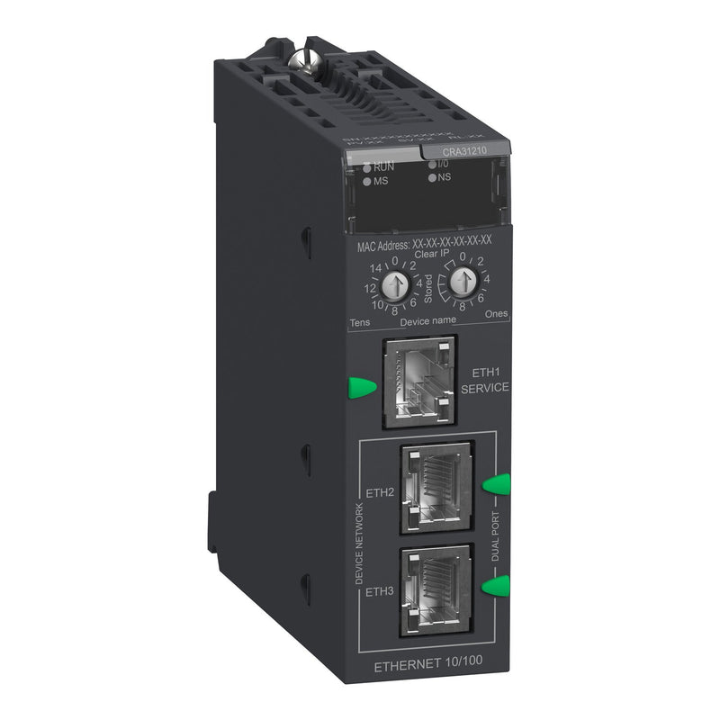 BMXCRA31210 Schneider Electric Remote IO Drop E/IP, Modicon X80, Performance Service Port - Gabby Electric