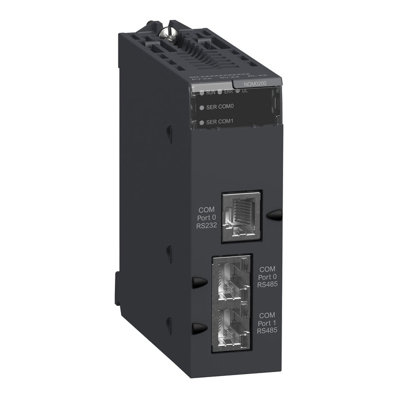 BMXNOM0200 Schneider Electric Communication Module, Modicon X80, Serial link module, 2 RS485 or 232 Ports in Modbus and Character Mode - Gabby Electric