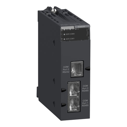 BMXNOM0200 Schneider Electric Communication Module, Modicon X80, Serial link module, 2 RS485 or 232 Ports in Modbus and Character Mode - Gabby Electric