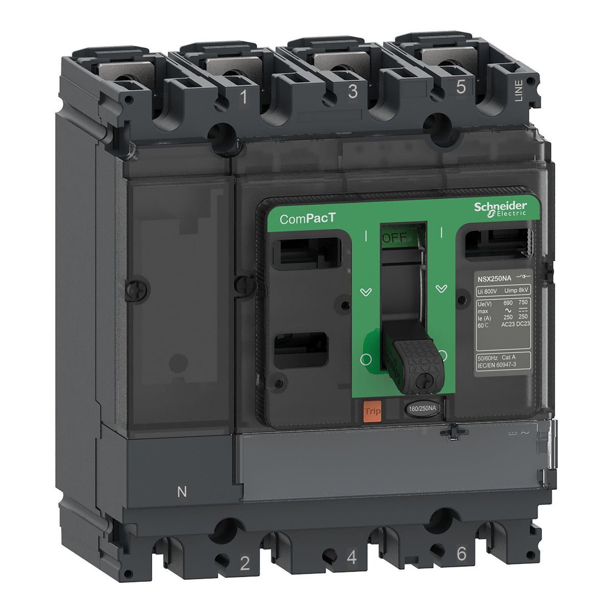 Schneider C104100S Switch Disconnector ComPact NSX100NA, 4P 100A ...
