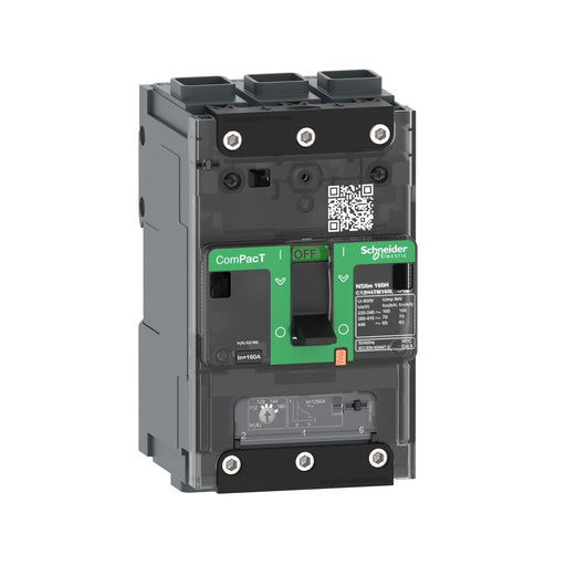 C12B3TM125L Circuit breaker, ComPacT NSXm 160B, 25kA/415VAC, 3 poles, TMD trip unit 125A, EverLink lugs - Gabby Electric