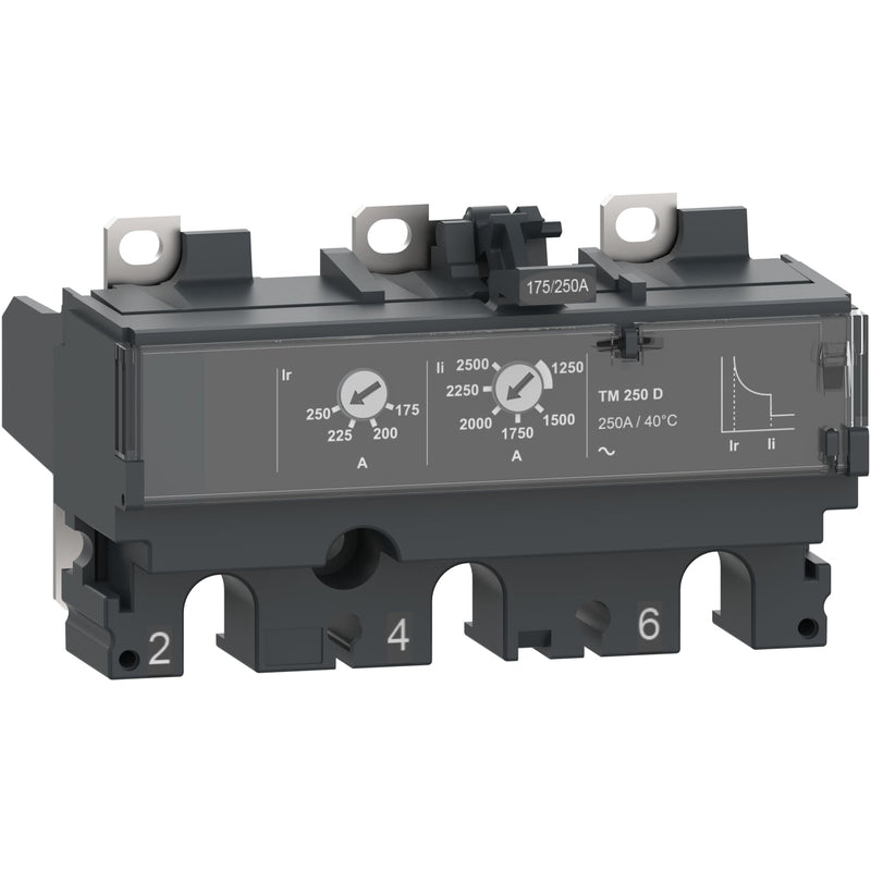 C253TM250 Trip unit TM250D, ComPacT NSX250, 3 poles, thermal magnetic protections, 250A rating