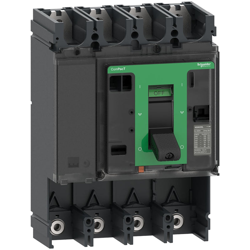 C63F4 Circuit breaker basic frame, ComPacT NSX630F, 36kA/415VAC, 4 poles, 630A frame rating, without trip unit - Gabby Electric