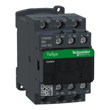CAD32BD Schneider Electric Control Relay, TeSys Deca, 3NO+2NC 24VDC Standard Coil, Screw Clamp Terminals