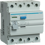 CD425J Hager CD Residual Current Circuit Breaker 4P 25A 30mA A - Type - Gabby Electric