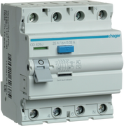 CD426J Hager CD Residual Current Circuit Breaker 4P 25A 30mA AC - Type - Gabby Electric