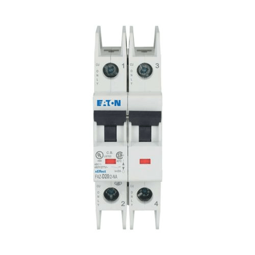 Eaton 102191 FAZ-D20/2-NA MCB 2P D Curve 20A UL 489 DIN Rail