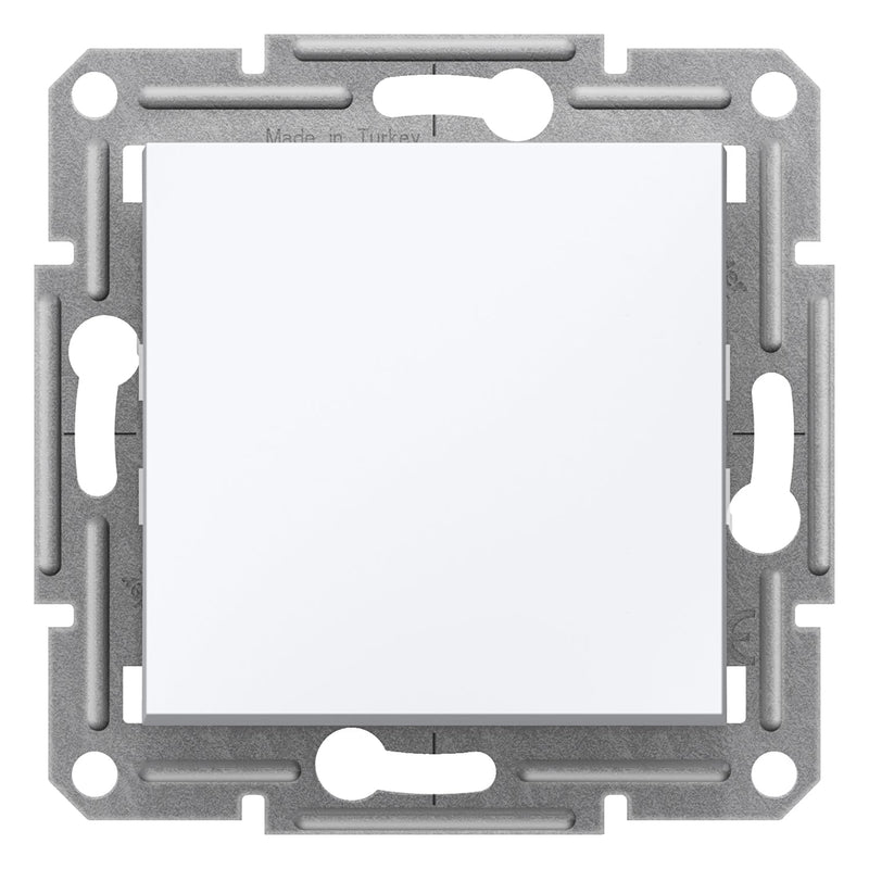 EPH0170121 Asfora - 1pole switch - 10AX screwless, white wo frame - Gabby Electric