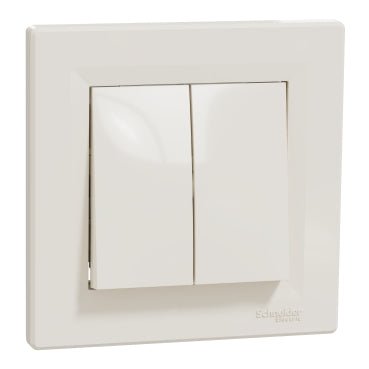 EPH0300123 Schneider Electric Asfora Switch 1P 2 Circuits, 10AX Screwless, Cream