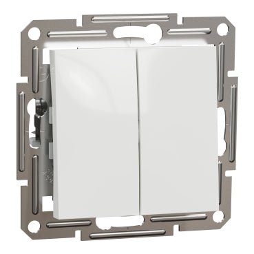 EPH0370121 Schneider Electric Asfora Switch 1P 2 Circuits, 10AX Screwless, Without Frame, White
