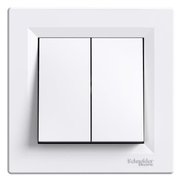 EPH0600321 Schneider Electric Asfora Double Switch 2 Way, 10AX Lift Terminals, White