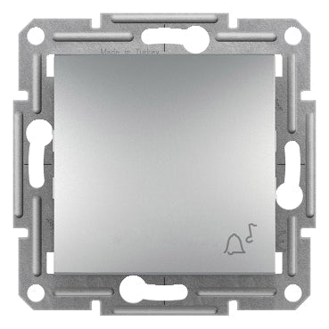 EPH0800161 Schneider Electric Asfora Pushbutton, 10A Screwless, Bell Symbol, Aluminium