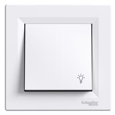 EPH0900121 Schneider Electric Asfora Pushbutton, 10AX Screwless, Light Symbol, White
