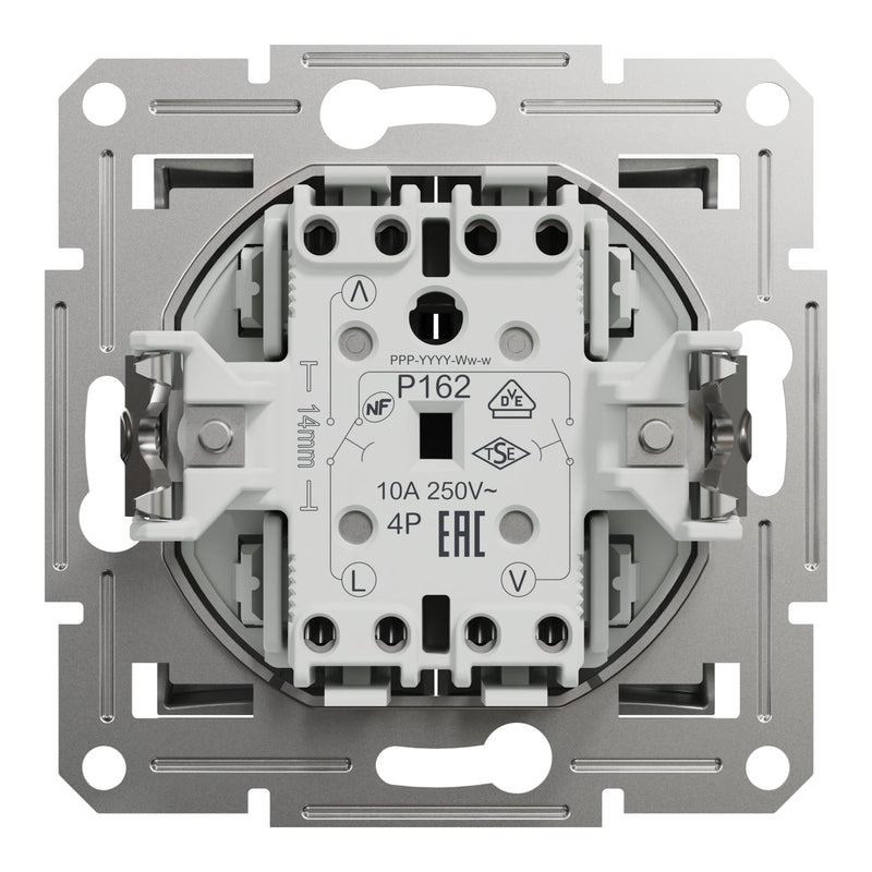 EPH1300161 Roller blind pushbutton screwless terminals, wo frame, aluminium - Gabby Electric