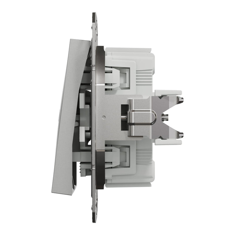 EPH1300161 Roller blind pushbutton screwless terminals, wo frame, aluminium - Gabby Electric