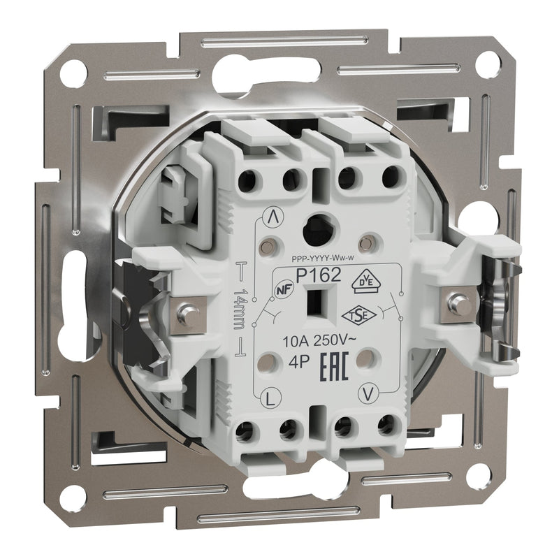 EPH1300161 Roller blind pushbutton screwless terminals, wo frame, aluminium - Gabby Electric