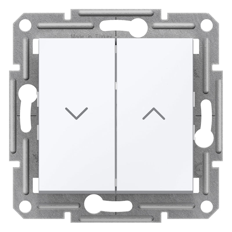 EPH1370521 Schneider Electric Asfora Two - Gang Switch 10AX Without Frame, white